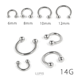 【14G】シルバーシンプルサーキュラーバーベルボディピアス | LUPIS | 詳細画像4 