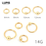 【14G】ゴールドシンプルキャプティブビーズリングボディピアス | LUPIS | 詳細画像1