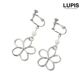 シルバー | フラワーシンプルパールイヤリング【ネジバネ式】 | LUPIS