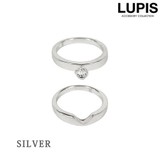 シルバー | シンプルデザイン2連リングセット【2本セット 指輪】 | LUPIS