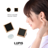 ブラックサークル＆スクエアマグネットピアス  | LUPIS | 詳細画像1 