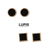 ブラックサークル＆スクエアマグネットピアス  | LUPIS | 詳細画像3 