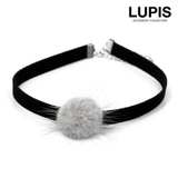 グレー | ファーチョーカーネックレス | LUPIS
