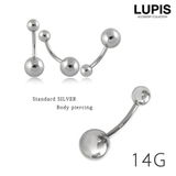 スタンダードシルバーバナナバーベルボディピアス へそピアス | LUPIS | 詳細画像1 