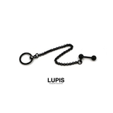 ブラック | ≪16G≫ストレートバーベルチェーンジュエルビーズリング  | LUPIS