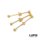 【14G】デザインインダストリアルロングバーベルボディピアス | LUPIS | 詳細画像2 