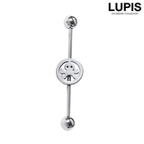 【14G】スター&スカルインダストリアルロングバーベルボディピアス | LUPIS | 詳細画像2