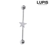 【14G】スター&スカルインダストリアルロングバーベルボディピアス | LUPIS | 詳細画像3