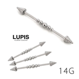 センターボールインダストリアルコーンロングバーベルボディピアス  | LUPIS | 詳細画像1 
