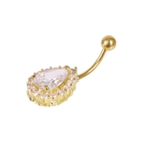 ティアドロップジュエルバナナバーベルボディピアス へそピアス | LUPIS | 詳細画像2 