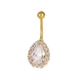 ティアドロップジュエルバナナバーベルボディピアス へそピアス | LUPIS | 詳細画像3 