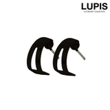 ブラック | スリットプレートハーフフープピアス | LUPIS