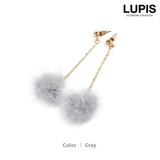 グレー | ロングチェーンファーピアス【長め】 | LUPIS