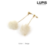 ベージュ | ロングチェーンファーピアス【長め】 | LUPIS