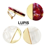 マーブル×ゴールドサークルイヤリング【クリップ式】 | LUPIS | 詳細画像1 