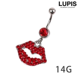 揺れるリップ＆ジュエルバナナバーベルボディピアス へそピアス | LUPIS | 詳細画像1 