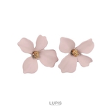 ピンク | マットカラーフラワーピアス   | LUPIS