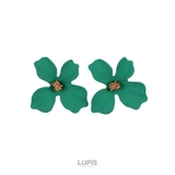 グリーン | マットカラーフラワーピアス   | LUPIS
