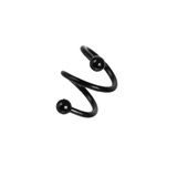 ブラック | 【16G】ダブルスパイラルバーベルボディピアス | LUPIS