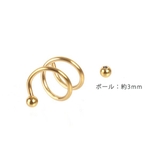 【16G】ダブルスパイラルバーベルボディピアス | LUPIS | 詳細画像3 