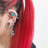 【14G】ターコイズインダストリアルロングストレートバーベルボディピアス 【サー… | LUPIS | 詳細画像6 