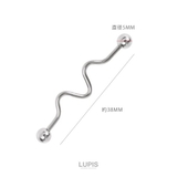 【14G】ウェーブインダストリアルロングバーベルボディピアス | LUPIS | 詳細画像2