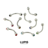 【16G】ダブルジュエルバナナバーベル へそピアス | LUPIS | 詳細画像2 