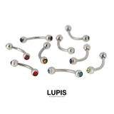 【16G】ダブルジュエルバナナバーベル へそピアス | LUPIS | 詳細画像5 