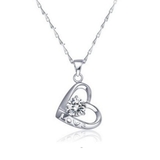 LOVE文字入りハートキュービックジルコニアネックレス【LACORDE】 | LACORDE | 詳細画像1