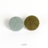 ブルー×カーキ | バイカラーボタンピアス | LUPIS