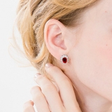 ルビーカラーキュービックストーンピアス【LACORDE】 | LACORDE  | 詳細画像2 