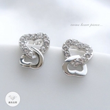 2連ハートキュービックデザインピアス【LACORDE】 | LACORDE  | 詳細画像1 