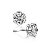 シルバーフラワーキュービックピアス【LACORDE】 | LACORDE  | 詳細画像1 