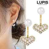 パール×ハートバックキャッチピアス | LUPIS | 詳細画像1