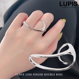 カーブラインダブルフィンガーリング【2本指リング 指輪】 | LUPIS | 詳細画像1 