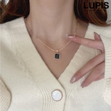 ラウンドスクエア×ステーションボールチェーンネックレス | LUPIS | 詳細画像1 