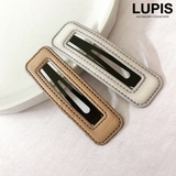 スクエアフレームレザーパッチンヘアピン | LUPIS | 詳細画像1 