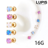 ≪16G≫オーロラカラーストーンストレートバーベルボディピアス  | LUPIS | 詳細画像1 