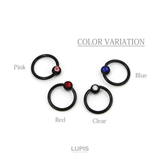【14G】ブラックジュエルキャプティブビーズリングボディピアス | LUPIS | 詳細画像4 