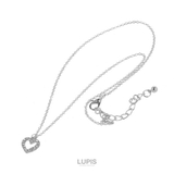 シルバー | オープンハートパヴェネックレス | LUPIS