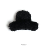 ブラック | モコモコファーバンスヘアクリップ【小さめ】 | LUPIS