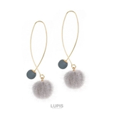 グレー | ファーボール×マットカラーボールアメリカンピアス  | LUPIS
