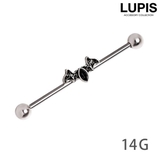 【14G】コウモリインダストリアルロングバーベルボディピアス | LUPIS | 詳細画像1 