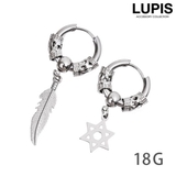 【18G】フェザー×ヘキサグラムリングボディピアス | LUPIS | 詳細画像1