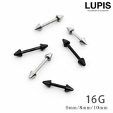 【16G】ダブルコーンストレートバーベルボディピアス | LUPIS | 詳細画像1 