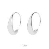 シルバー | ワイドドロップフープピアス | LUPIS