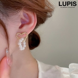 メタルハート×パールリングピアス【S925ポスト】 | LUPIS | 詳細画像1 