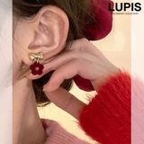 リボン×ベロアフラワーピアス【S925ポスト】 | LUPIS | 詳細画像1 