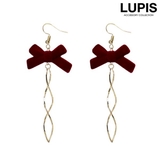 ベロアリボン×ツイストラインピアス | LUPIS | 詳細画像1 