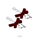 ベロアリボン×2連パールイヤリング | LUPIS | 詳細画像3 